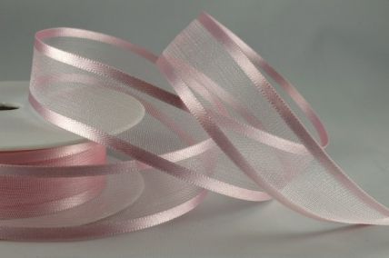 10mm, 15mm, 25mm & 40mm Baby Pink Satin Sheer Ribbon x 25 Metre Rolls!
