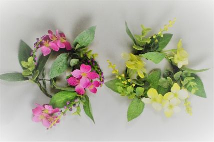 33017 - Vibrant floral Spring and Summer decorative arrangements.  Perfect as a hanging decoration or the centre piece of a candle 