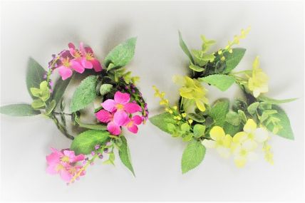 33017 - Vibrant floral Spring and Summer decorative arrangements.  Perfect as a hanging decoration or the centre piece of a candle 