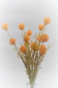 33028 - Pale orange floral display with soft textures of accompanying leaves.  Height  58cms ,  Width 21cms  (approx) 