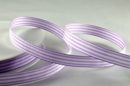 5mm & 10mm Lilac Woven Stripe Ribbon x 25 Metre Rolls!