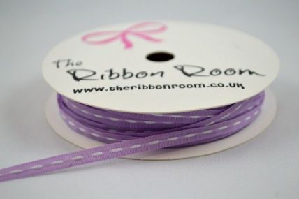 4mm Lilac Dotted Stitch Ribbon x 5 Metre Rolls!!