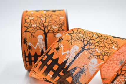 63mm Wired Halloween Ribbon x 10 Metre Rolls!