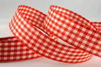 25mm Red & White Gingham Ribbon x 25 Metre Rolls!!-25mm x 25 Metres