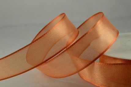 Y391- 40mm Wired Sheer Ribbon x 25 metre rolls-40mm-54 Sand-40mm 25 Metres