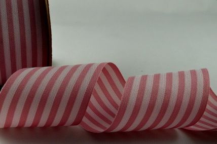 39mm Baby Pink Striped Ribbon x 10 Metre Rolls!!