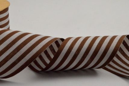 39mm Brown Striped Ribbon x 10 Metre Rolls!!