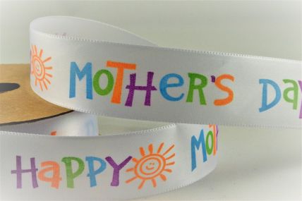 55048 - 25mm Happy Mothers Day Ribbon x 10 Metre Rolls!