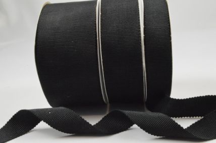 55099 - Black 16mm , 25mm , 38mm Soft Rayon Petersham now available in 10mt reels