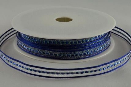 X287 - 6mm Sapphire Blue Decorative Lurex Woven Ribbon x 20 Metres!!