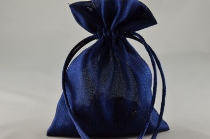 Pack of 6 Navy Blue Coloured Satin Bags