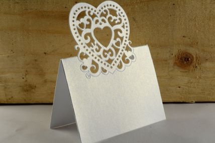 Y751-88010  White Wedding Heart Place Cards x 20 Pieces!-8cm x 12cm-01 White-1 Pack (20 Pieces)