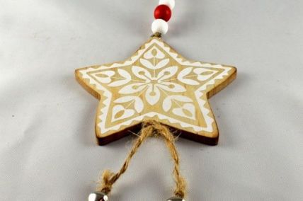 Wooden Christmas Star with Hanging Loop!