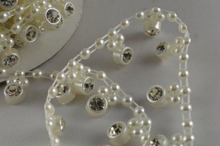 12mm Cream Decorative beads x 3 Metre Rolls!