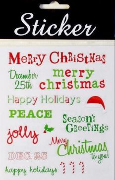Y646 - Green & Red Merry Christmas Stickers!