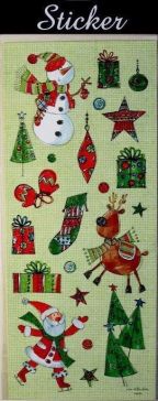 Y648 - Red & Green Reindeer, Snowmen & Santa Christmas Stickers!