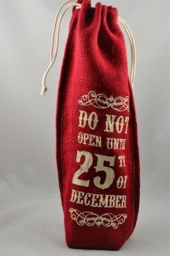 88128 - Red Hessian Bottle Bag - Do Not Open Until 25th December.... 