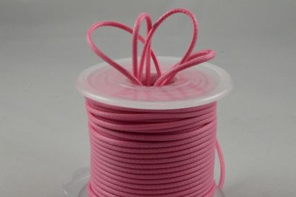 2mm Baby Pink Coloured Rope Waxed Cord x 25 Metre Rolls!