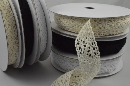 88186-15mm and 25mm Vintage pattern Cotton Lace Ribbon x 10m
