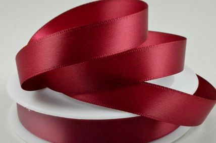 3mm, 7mm, 10mm, 15mm, 25mm, 38mm & 50mm Burgundy Double Sided Satin