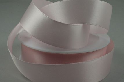 3mm, 7mm, 10mm, 15mm, 25mm & 38mm Hinted Pink Double Sided Satin
