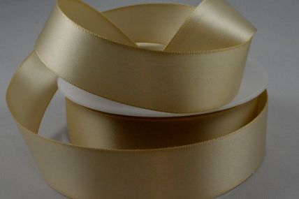 3mm, 7mm, 10mm, 15mm, 25mm & 38mm Pale Brown Double Sided Satin