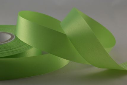Y777 - 15mm Orchard Green cut edge satin ribbon x  100 Metre Rolls