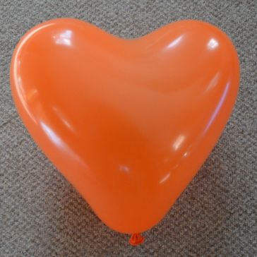 12" Orange Love Heart Latex Balloons (Pack of 6)