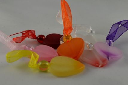 94244 - 40mm Heart on a Sheer String x 12 Pieces per Bag!!
