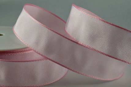 40mm & 60mm Hinted Pink Wired Ribbon x 25 Metre Rolls!
