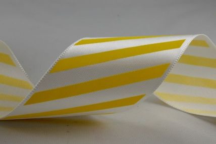 Y783-38mm Yellow Candy Stripe Ribbon x 10 Metre Rolls!