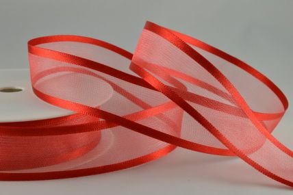 70mm Red Satin Sheer Ribbon x 25 Metre Rolls!