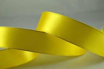Y396-25mm Yellow Wired Single Faced Satin Ribbon x 20 Metre Rolls!!