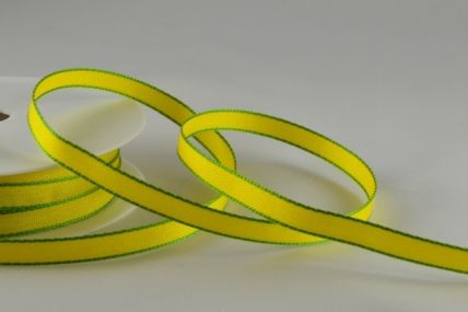 X304 - 54564 - 6mm Woven Edge Stitch Ribbon x 20 Metre rolls!!-Yellow