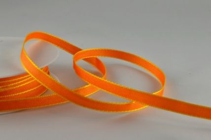 X305 - 54564 - 6mm Woven Edge Stitch Ribbon x 20 Metre rolls!!-Orange