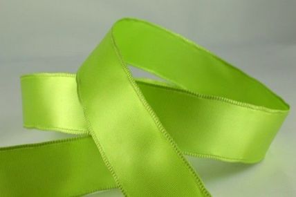 Y397 - 25mm Green Wired Single Faced Satin Ribbon x 20 Metre Rolls!!