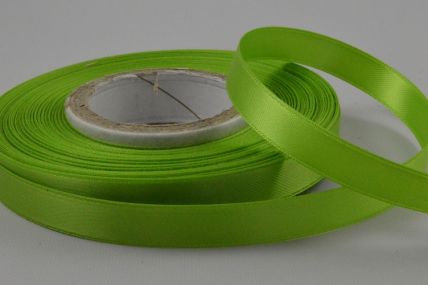 Y470- 10mm Apple Green Double face satin woven edge ribbon x 25mts !