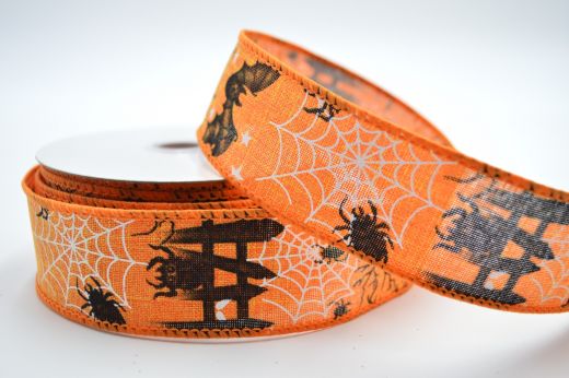 The Ribbon Room  46049 - 38mm & 63mm Wired Halloween Ribbon x 10