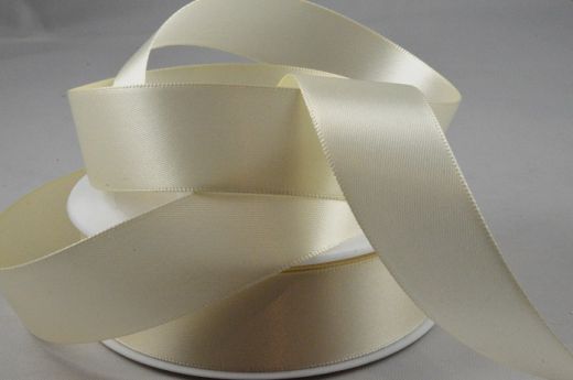 2 DOUBLE SIDED Satin Ribbon Cream Wedding Favours Decorative Easter Christmas GCS LONDON 5 metres of 50mm 