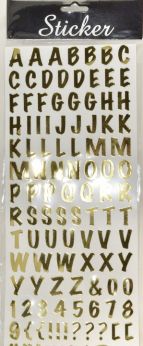 1x NUMBERS OR LETTERS GOLD/SILVER STICKERS CRAFT CARD MAKING 17cmx9cm UK  SELLER