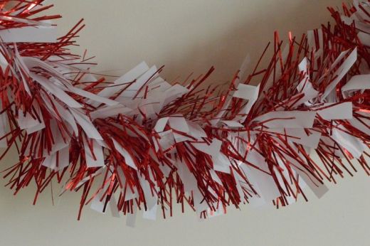 Red And White Twisted Tinsel Garland